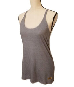 Roxy Tank Top Juniors Small Blue Gray Grey Stripe Racer Back Sleeveless Womens